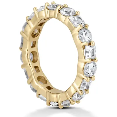 14K white gold 2.80 ct. Multi-shape Prong Set Diamond Eternity Wedding Band - alternate view 3 thumbnail