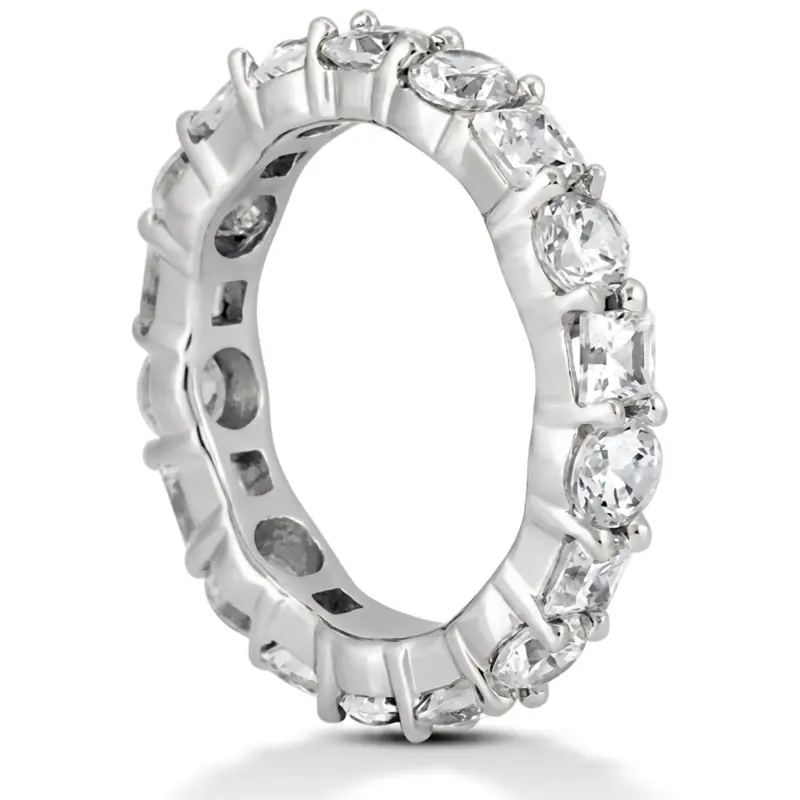 14K white gold 2.80 ct. Multi-shape Prong Set Diamond Eternity Wedding Band - alternate view 4