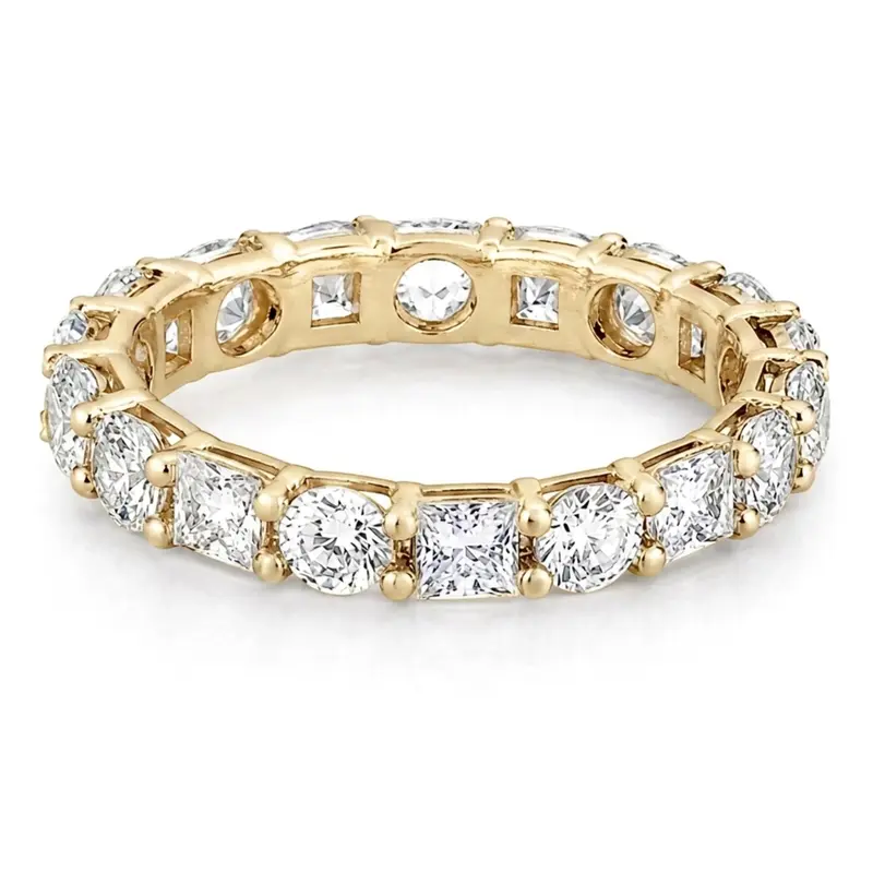 14K white gold 2.80 ct. Multi-shape Prong Set Diamond Eternity Wedding Band - alternate view 2