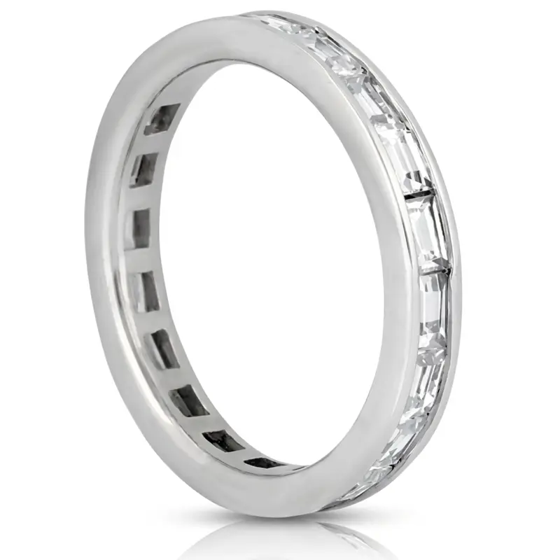 14K white gold 1.50 ct. Baguette Cut Channel Set Diamond Eternity Wedding Band - alternate view 3