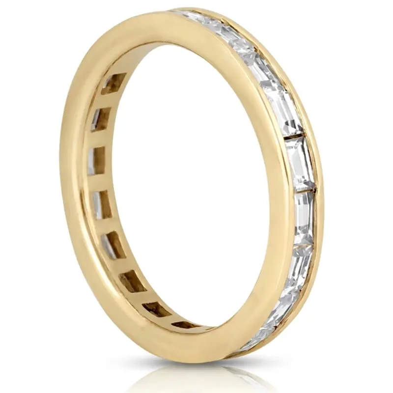 14K white gold 1.50 ct. Baguette Cut Channel Set Diamond Eternity Wedding Band - alternate view 4