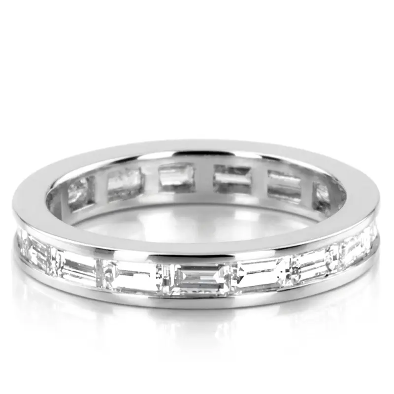 14K white gold 1.50 ct. Baguette Cut Channel Set Diamond Eternity Wedding Band - main view