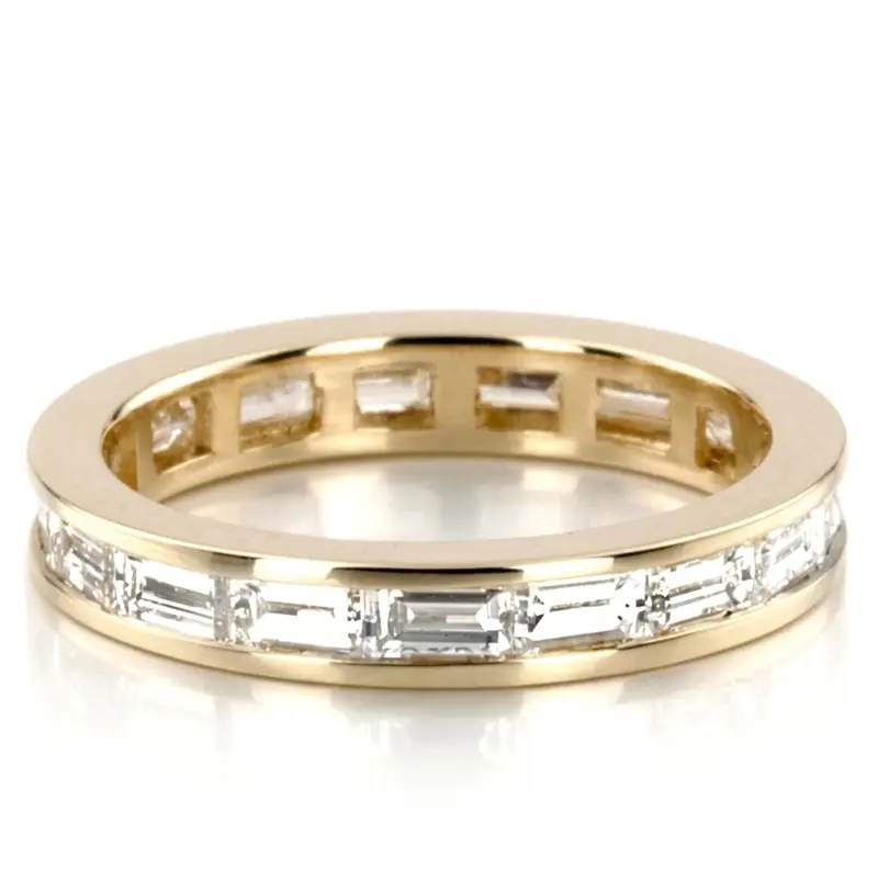 14K white gold 1.50 ct. Baguette Cut Channel Set Diamond Eternity Wedding Band - alternate view 2