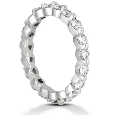 14K white gold 0.90 ct. Round Cut Diamond Eternity Wedding Band - alternate view 4 thumbnail