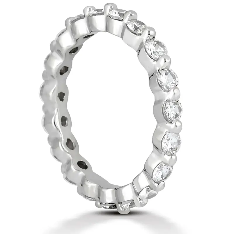 14K white gold 0.90 ct. Round Cut Diamond Eternity Wedding Band - alternate view 4