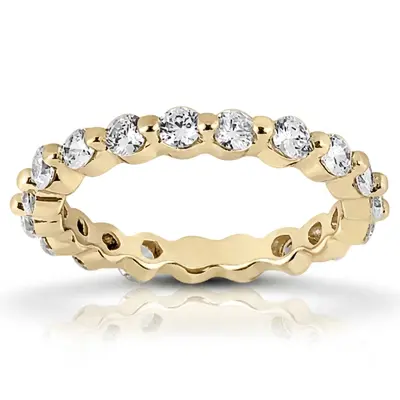 14K white gold 0.90 ct. Round Cut Diamond Eternity Wedding Band - alternate view 3 thumbnail