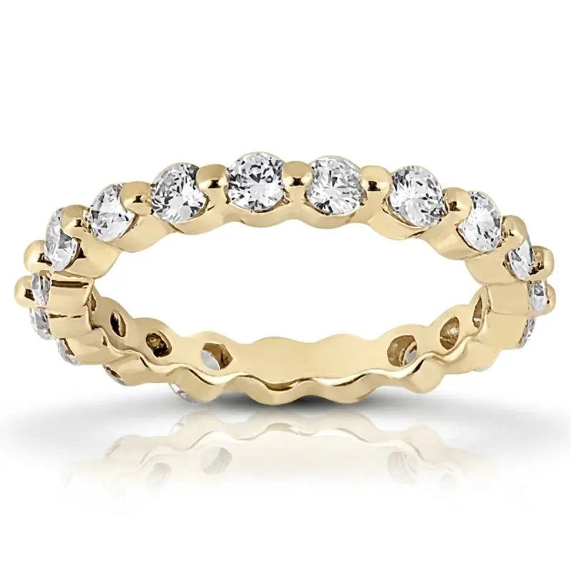14K white gold 0.90 ct. Round Cut Diamond Eternity Wedding Band - alternate view 3