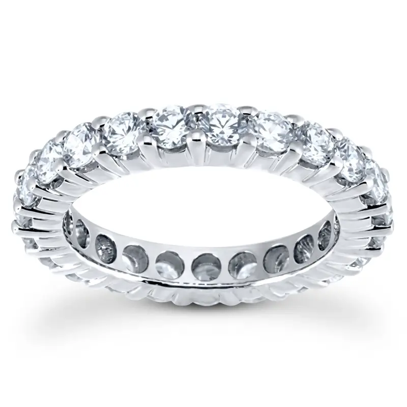 14K white gold Classic Shared Prong Set Round Diamond Eternity Wedding Band (2.30 ct. tw) 1 - main view