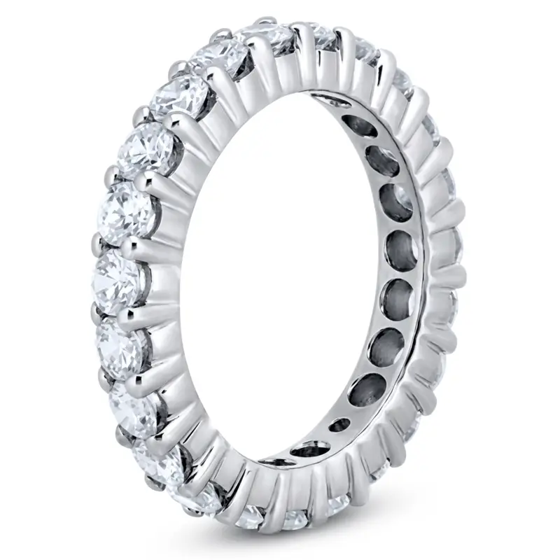14K white gold Classic Shared Prong Set Round Diamond Eternity Wedding Band (2.30 ct. tw) 1 - alternate view 2