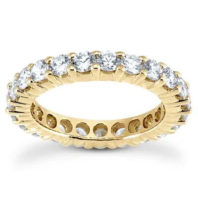 14K white gold Classic Shared Prong Set Round Diamond Eternity Wedding Band (2.30 ct. tw) 1 - alternate view 3 thumbnail