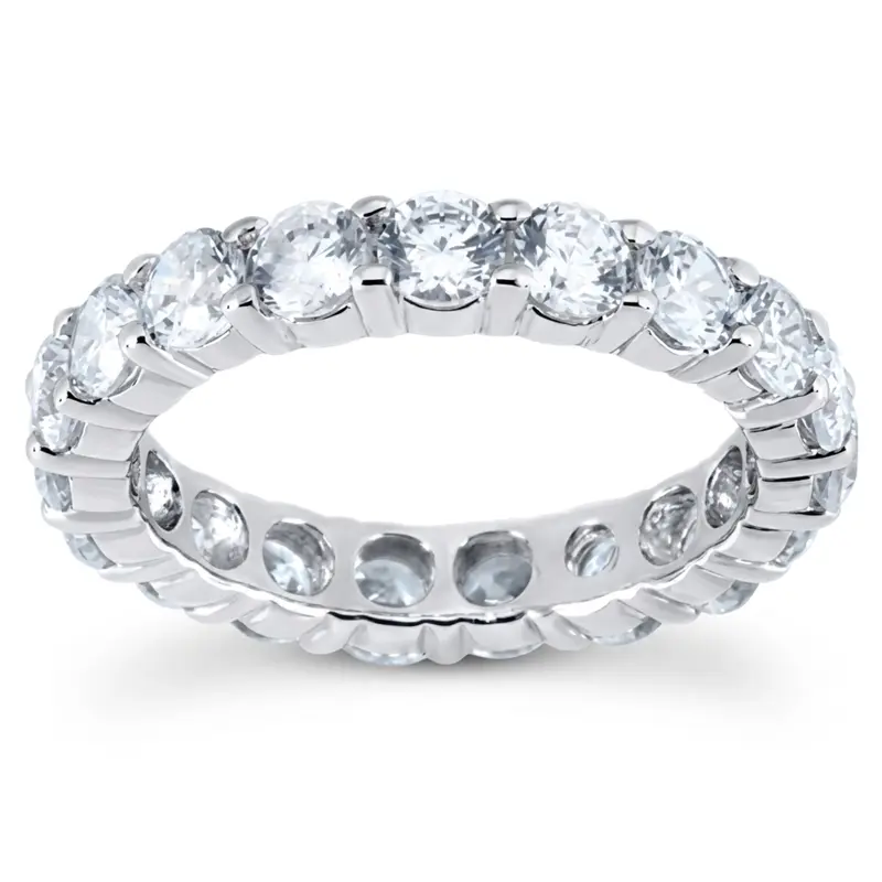 14K white gold 2.70 ct. Round Cut Diamond Eternity Wedding Band - main view