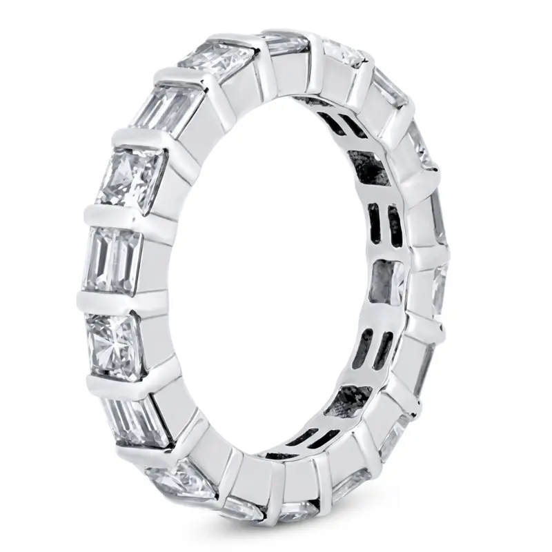 14K white gold 2.32 ct. tw. Multi-Shape Bar Set Diamond Eternity Wedding Band 1 - alternate view 2