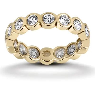14K white gold 1.00 ct. Round Cut Bezel Set Diamond Eternity Wedding Band - alternate view 4 thumbnail