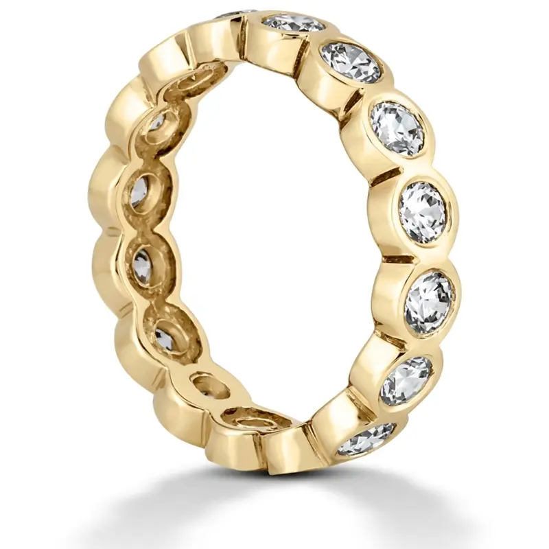 14K white gold 1.00 ct. Round Cut Bezel Set Diamond Eternity Wedding Band - alternate view 2