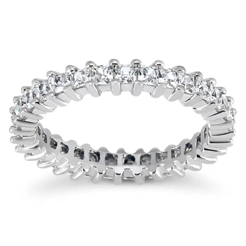 14K white gold 1.40 ct. Shared Prong Set Princesss Cut Diamond Eternity Wedding Band - main view
