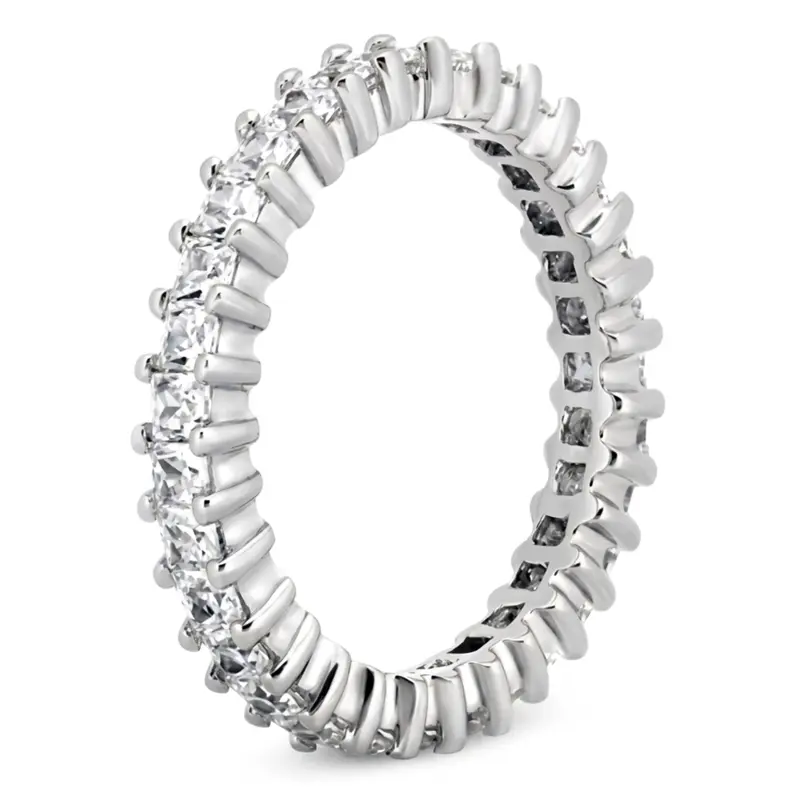 14K white gold 1.40 ct. Shared Prong Set Princesss Cut Diamond Eternity Wedding Band - alternate view 2
