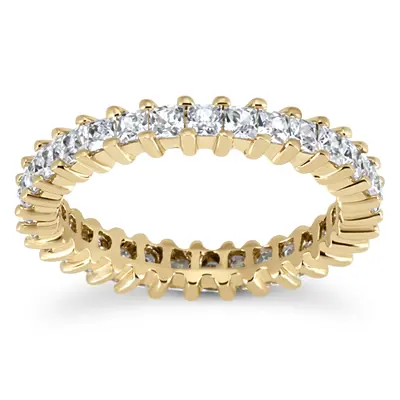 14K white gold 1.40 ct. Shared Prong Set Princesss Cut Diamond Eternity Wedding Band - alternate view 3 thumbnail