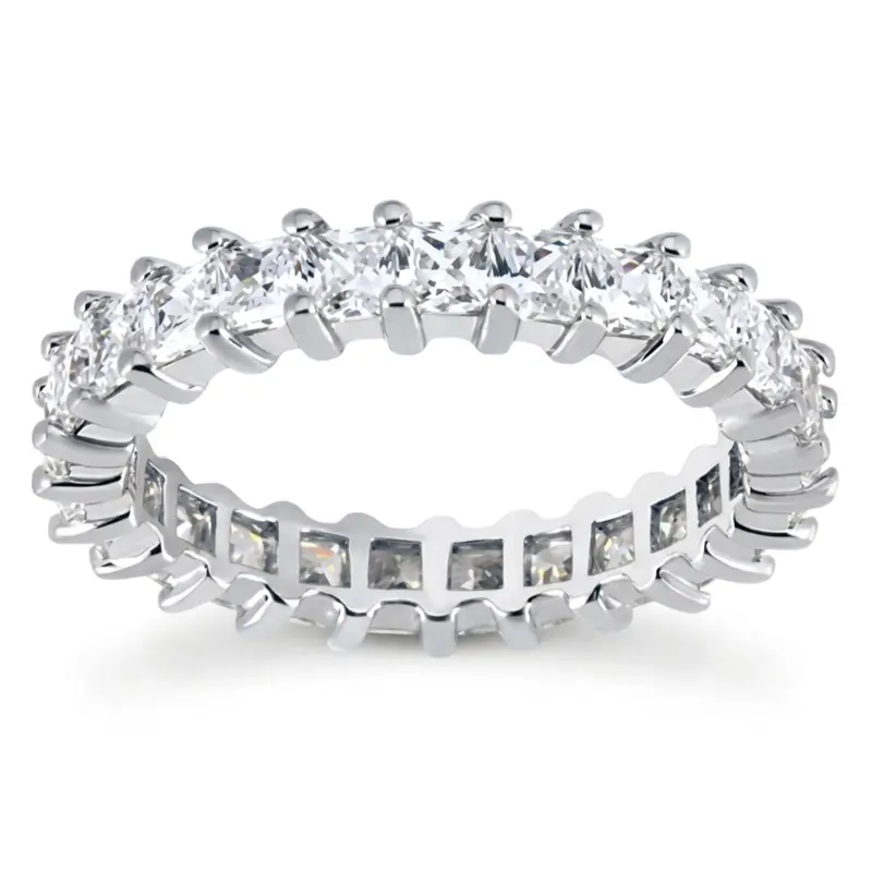 14K white gold 2.30 ct. tw. Princesss Cut Prong Set Diamond Eternity Wedding Band (4mm) - main view