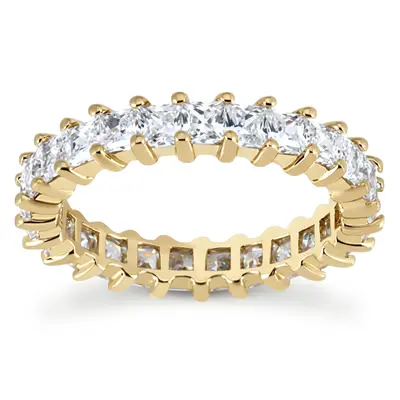 14K white gold 2.30 ct. tw. Princesss Cut Prong Set Diamond Eternity Wedding Band (4mm) - alternate view 3 thumbnail