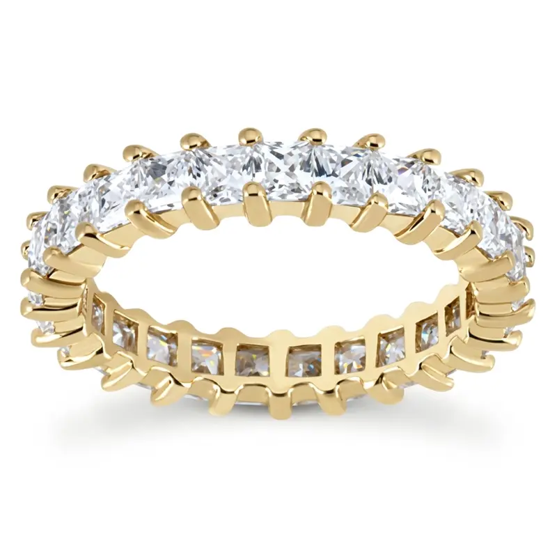 14K white gold 2.30 ct. tw. Princesss Cut Prong Set Diamond Eternity Wedding Band (4mm) - alternate view 3