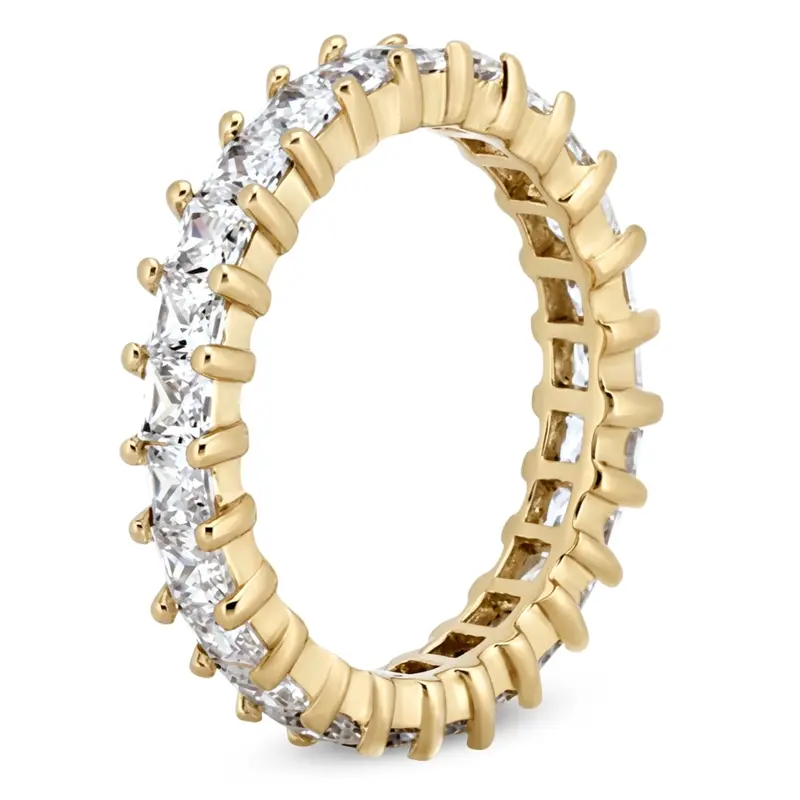 14K white gold 2.30 ct. tw. Princesss Cut Prong Set Diamond Eternity Wedding Band (4mm) - alternate view 4