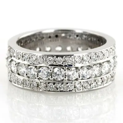 1.85 ct. Round Cut Channel Set Fancy Diamond Eternity Wedding Band