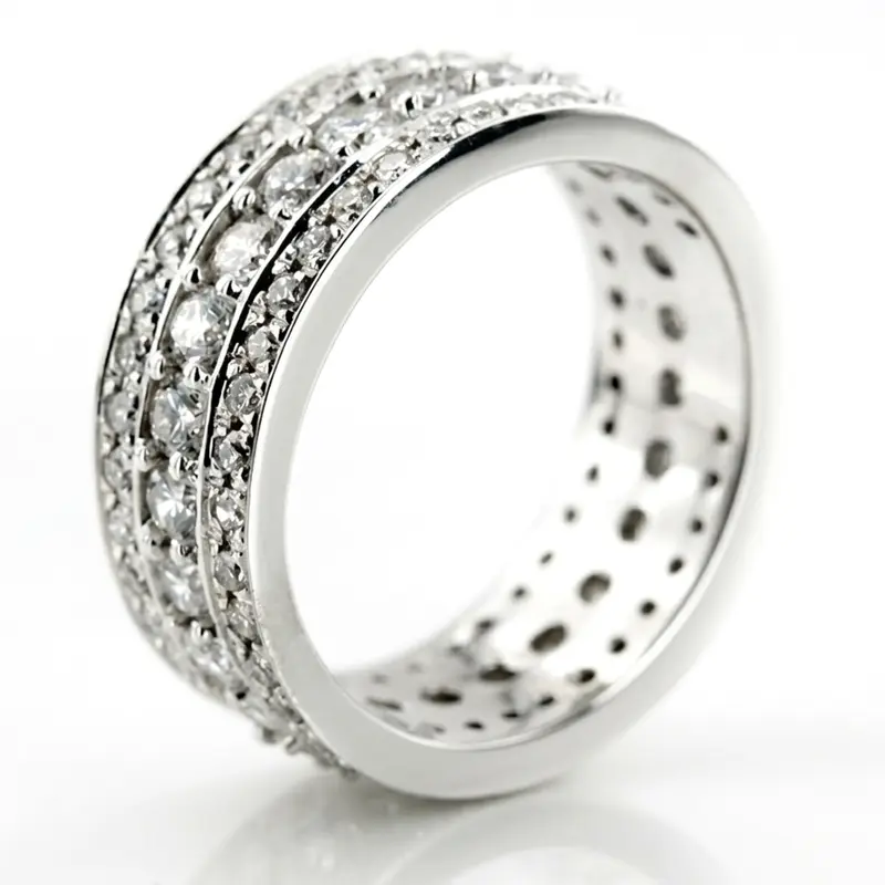 14K white gold 1.85 ct. Round Cut Channel Set Fancy Diamond Eternity Wedding Band - alternate view 4
