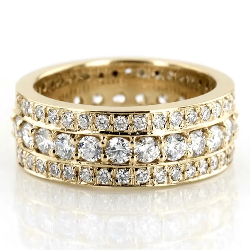 14K white gold 1.85 ct. Round Cut Channel Set Fancy Diamond Eternity Wedding Band - alternate view 2