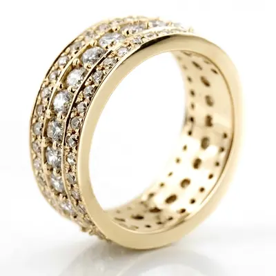 14K white gold 1.85 ct. Round Cut Channel Set Fancy Diamond Eternity Wedding Band - alternate view 3 thumbnail