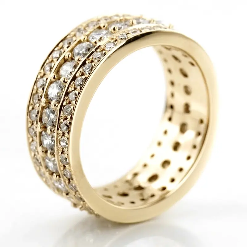 14K white gold 1.85 ct. Round Cut Channel Set Fancy Diamond Eternity Wedding Band - alternate view 3