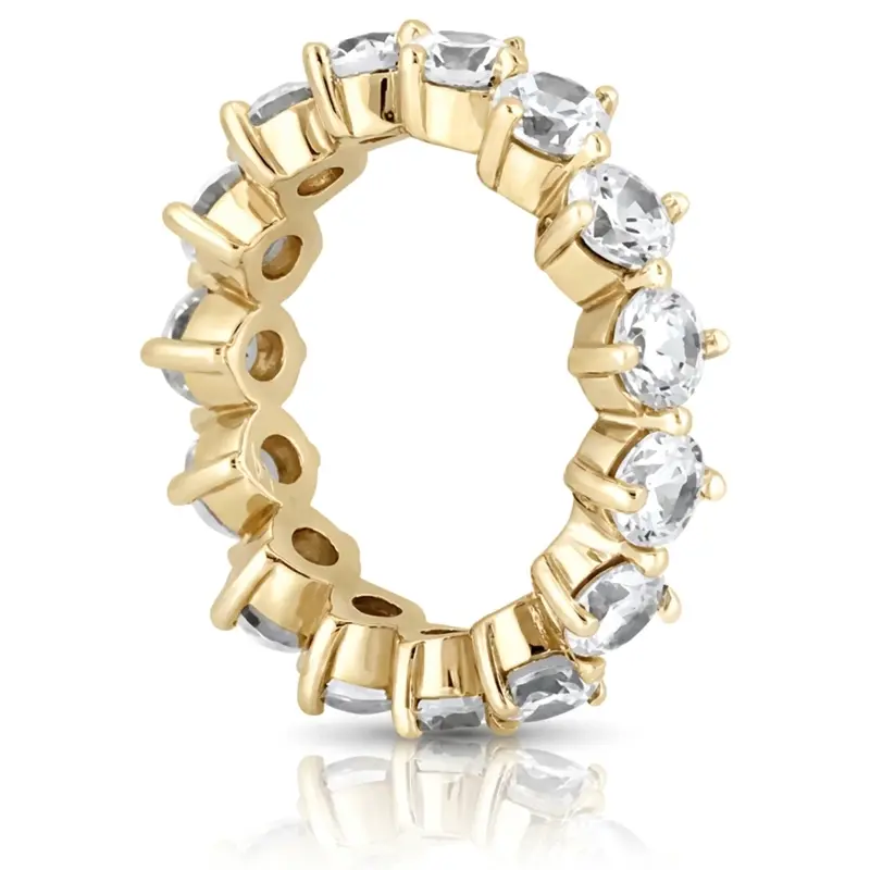 14K white gold 3.50 ct. Round Cut Open Prong Set Diamond Eternity Wedding Band - alternate view 4