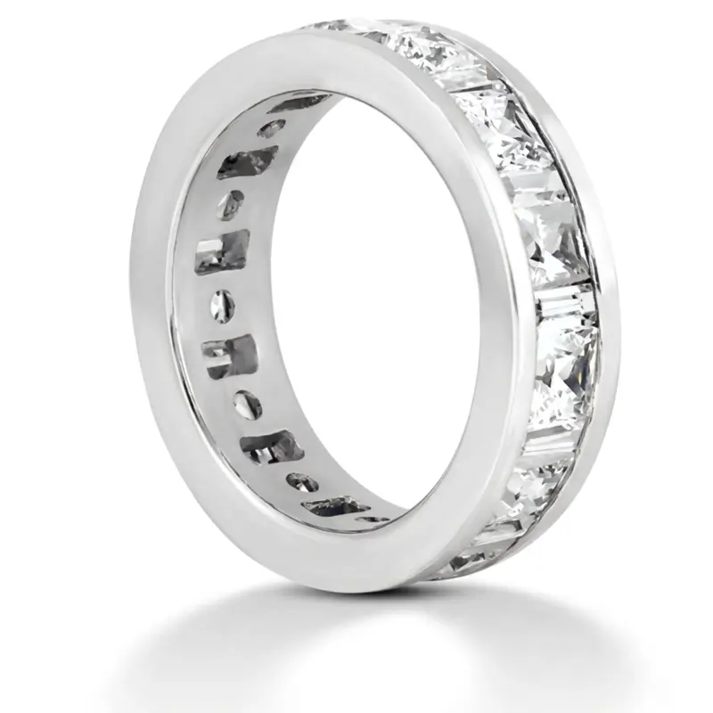 14K white gold 3.63 ct. Multi-shape Channel Set Diamond Eternity Wedding Band - alternate view 4