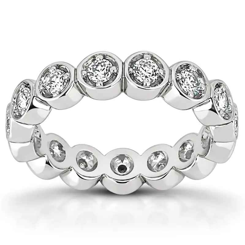 14K white gold 0.56 ct. Prong Set Diamond Eternity Wedding Band - main view