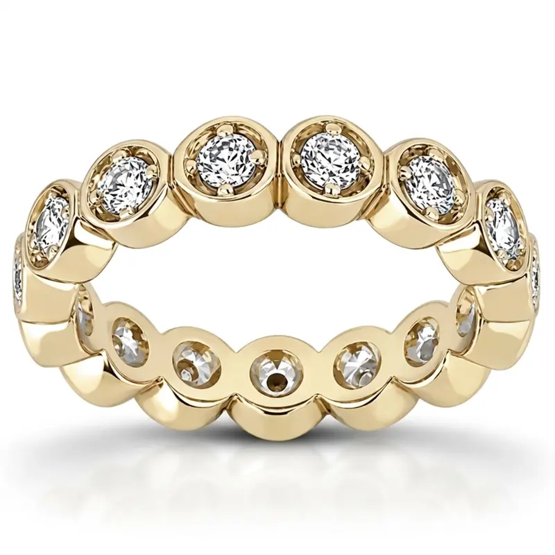 14K white gold 0.56 ct. Prong Set Diamond Eternity Wedding Band - alternate view 2