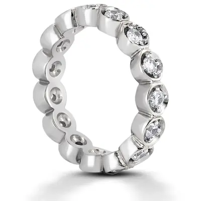 14K white gold 0.56 ct. Prong Set Diamond Eternity Wedding Band - alternate view 4 thumbnail