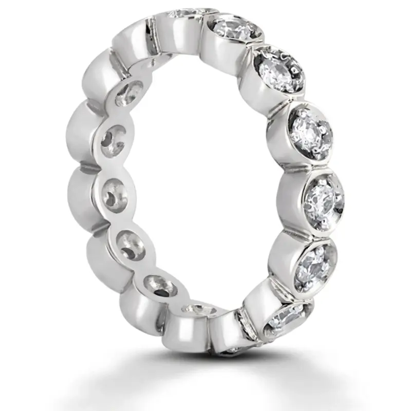 14K white gold 0.56 ct. Prong Set Diamond Eternity Wedding Band - alternate view 4