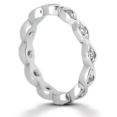 14K white gold 0.22 ct. Infinity Design Diamond Eternity Wedding Band - alternate view 3 thumbnail