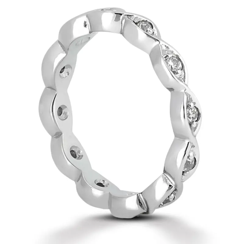 14K white gold 0.22 ct. Infinity Design Diamond Eternity Wedding Band - alternate view 3