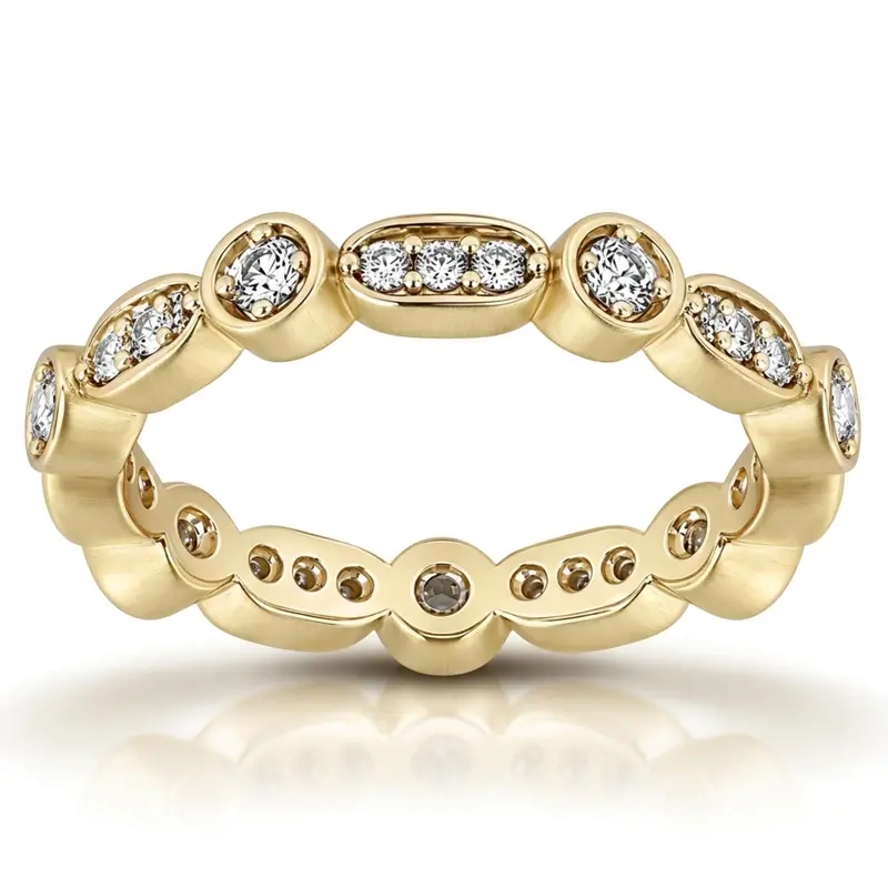 14K white gold 0.42 ct. Diamond Eternity Wedding Band - alternate view 2