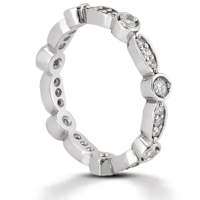 14K white gold 0.42 ct. Diamond Eternity Wedding Band - alternate view 4 thumbnail