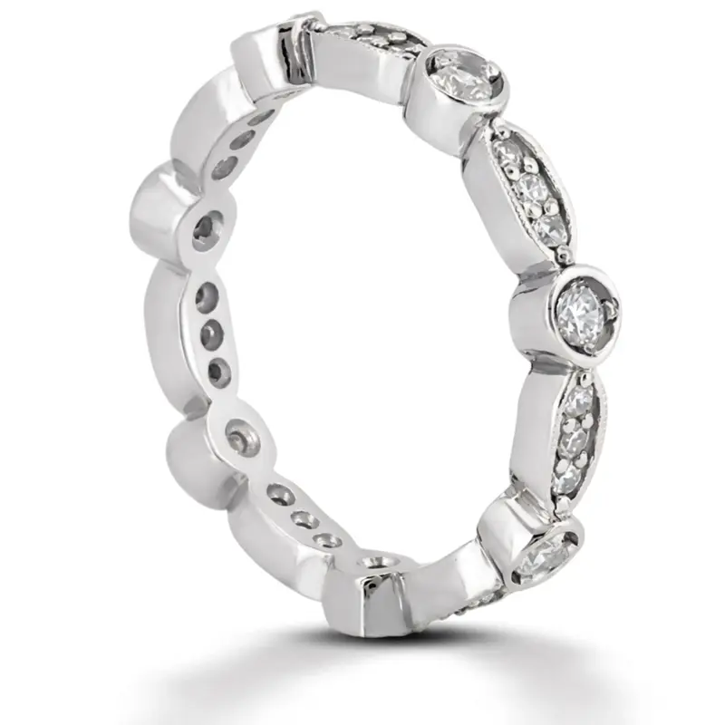 14K white gold 0.42 ct. Diamond Eternity Wedding Band - alternate view 4