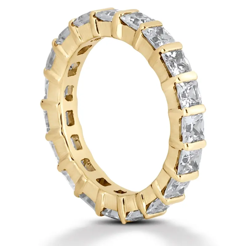 14K white gold 2.89 ct. Bar Set Princess Diamond Eternity Wedding Band - alternate view 3