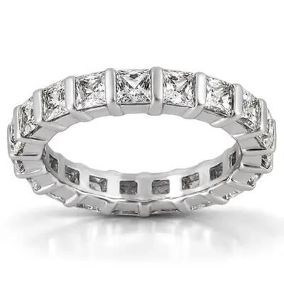 2.89 ct. Bar Set Princess Diamond Eternity Wedding Band alternate view