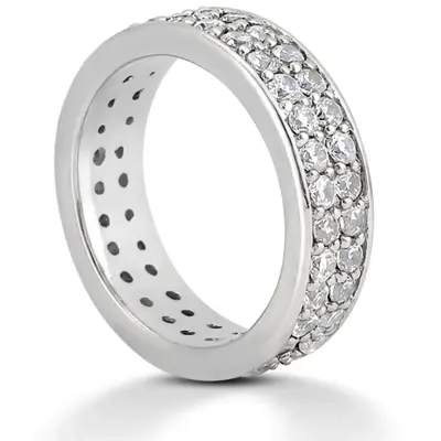 14K white gold 1.56 ct. Solid Diamond Eternity Wedding Band - alternate view 4 thumbnail