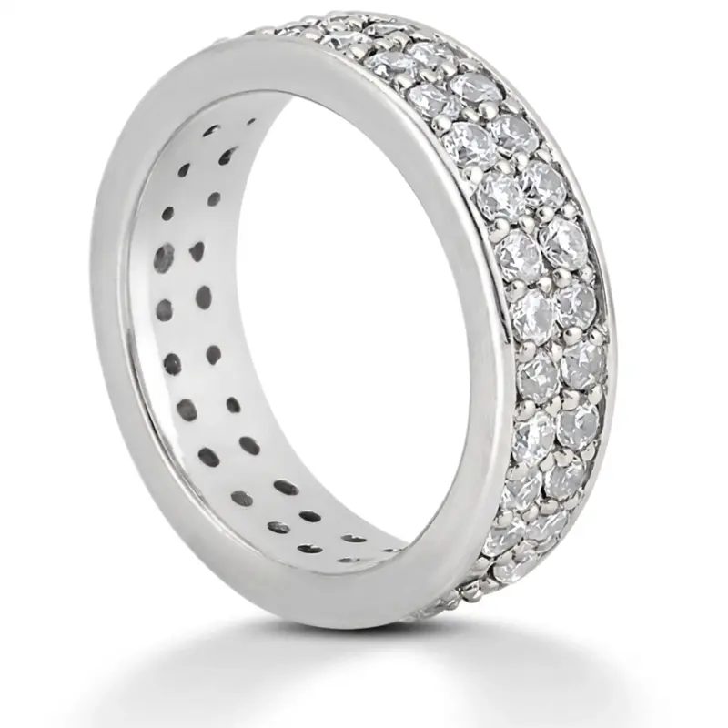 14K white gold 1.56 ct. Solid Diamond Eternity Wedding Band - alternate view 4