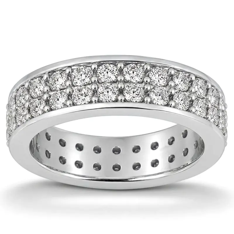 14K white gold 1.56 ct. Solid Diamond Eternity Wedding Band - alternate view 2