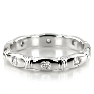14K white gold Contemporary Design Diamond Eternity Wedding Band (0.24 ct.) 2 - alternate view 4 thumbnail