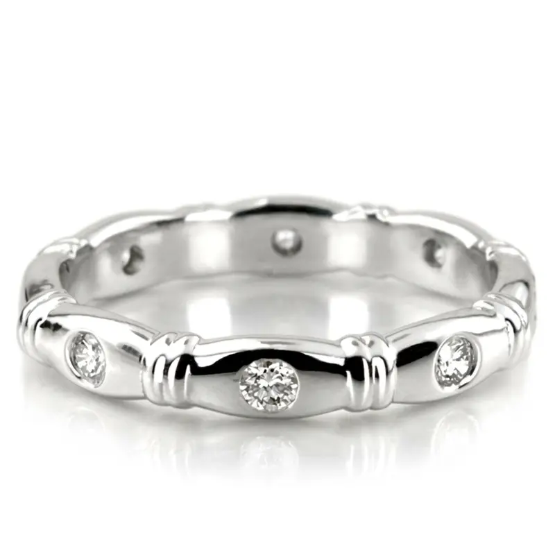 14K white gold Contemporary Design Diamond Eternity Wedding Band (0.24 ct.) 2 - alternate view 4