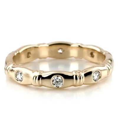 14K white gold Contemporary Design Diamond Eternity Wedding Band (0.24 ct.) 2 - main view thumbnail
