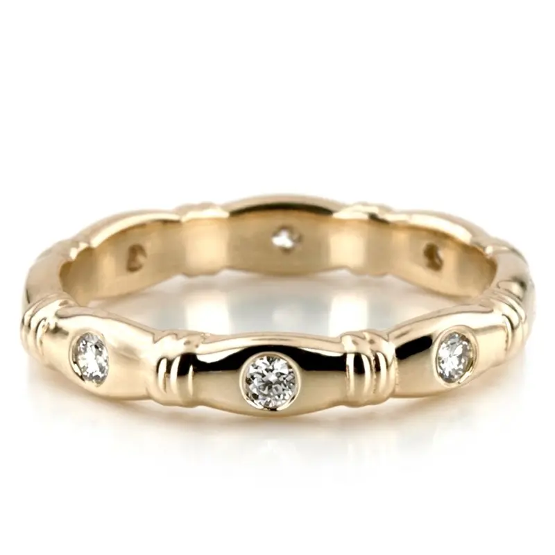 14K white gold Contemporary Design Diamond Eternity Wedding Band (0.24 ct.) 2 - main view